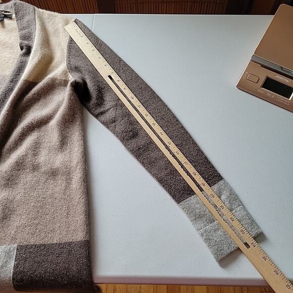 Charter Club Cashmere Luxury Open Front Knit Cardigan Colorblock Classic Preppy - Picture 9 of 11